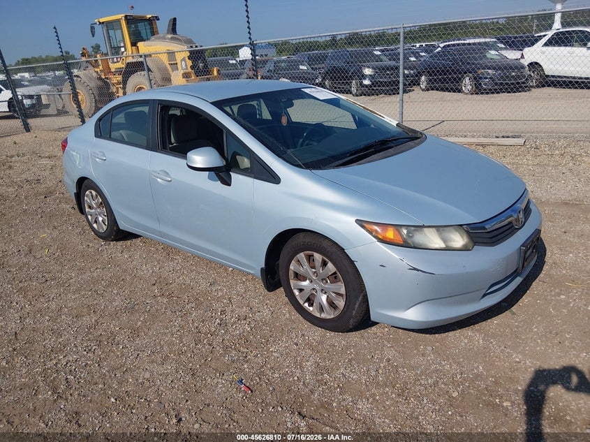 2012 HONDA CIVIC LX | 19XFB2F50CE033157 | UPCARS