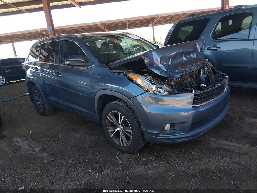 2016 TOYOTA HIGHLANDER XLE V6 | 5TDKKRFH6GS121501 | UPCARS