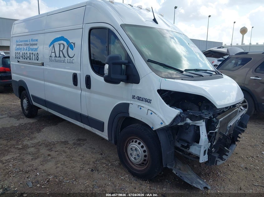 2024 RAM PROMASTER 2500 TRADESMAN HIGH ROOF 159 WB W/PASS SEAT | 3C6LRVDG6RE132540 | UPCARS