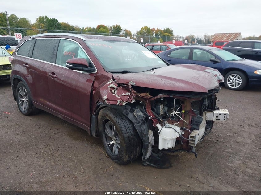 2016 TOYOTA HIGHLANDER XLE V6 | 5TDJKRFH0GS276220 | UPCARS