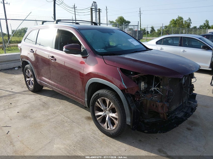 2015 TOYOTA HIGHLANDER XLE V6 | 5TDKKRFH2FS115810 | UPCARS