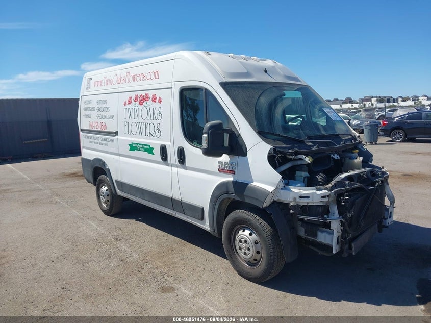2019 RAM PROMASTER 1500 HIGH ROOF 136 WB | 3C6TRVBG6KE502765 | UPCARS