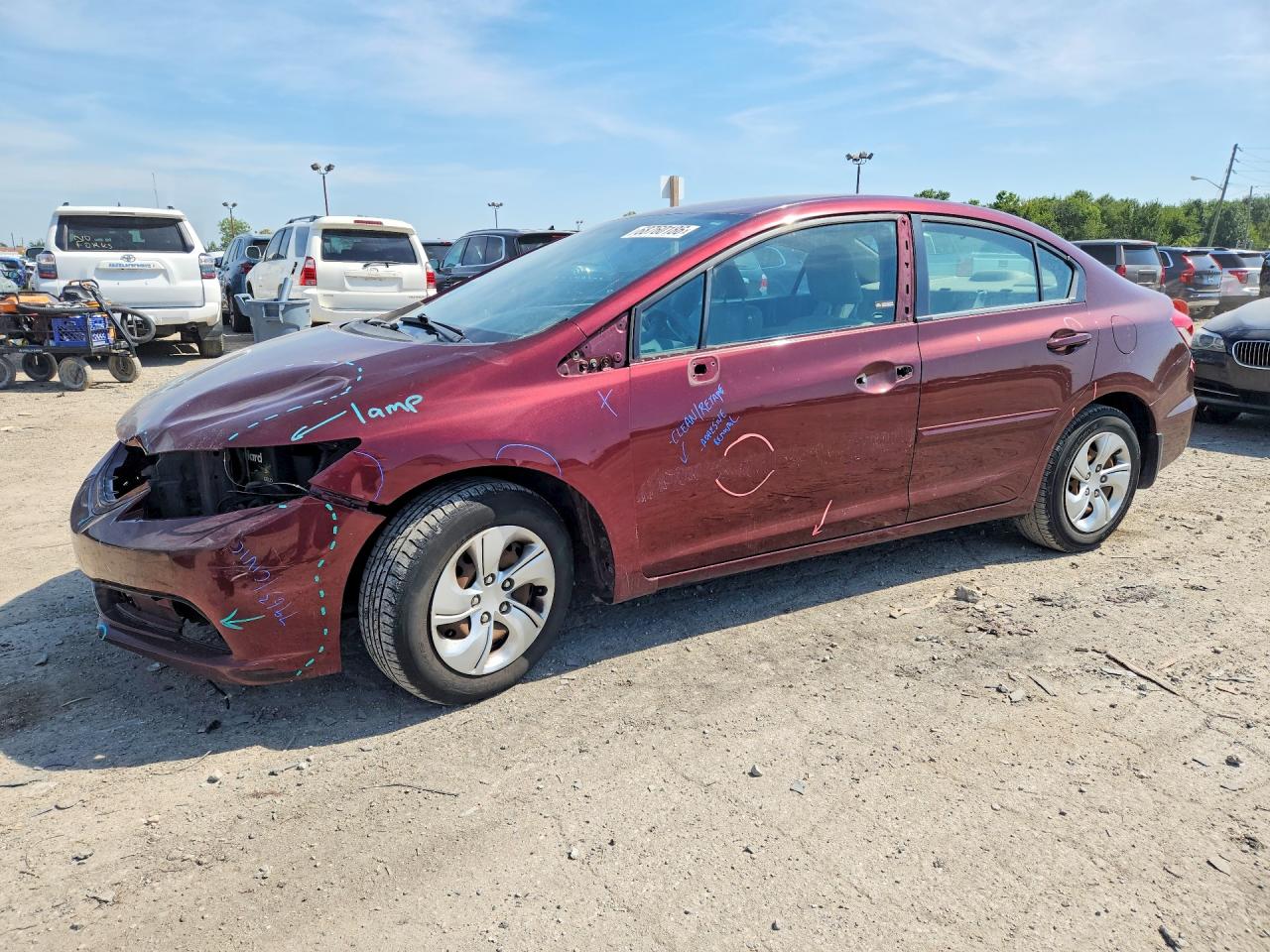 2014 HONDA CIVIC LX | 19XFB2F57EE077532 | UPCARS