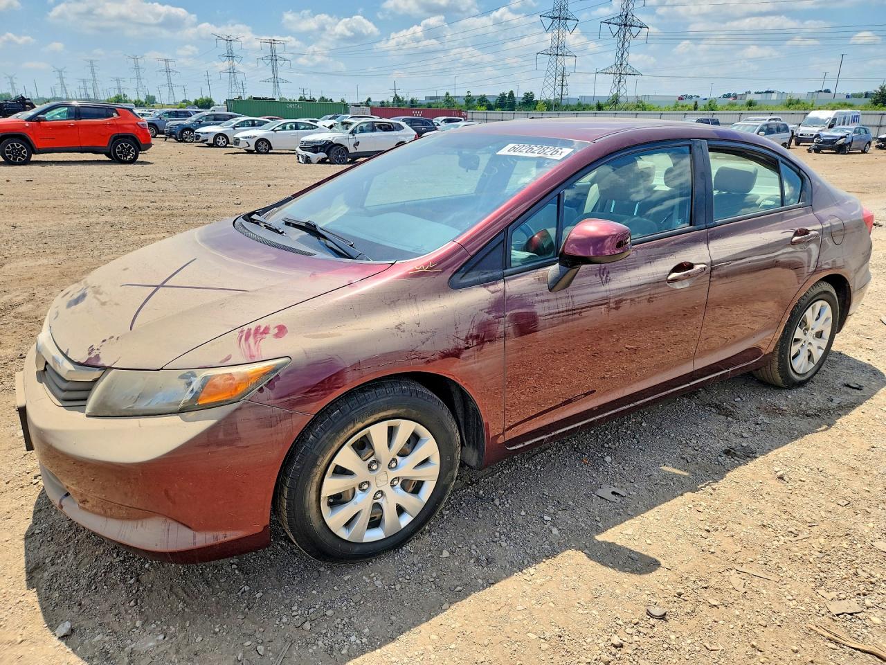 2012 HONDA CIVIC LX | 19XFB2F55CE093340 | UPCARS