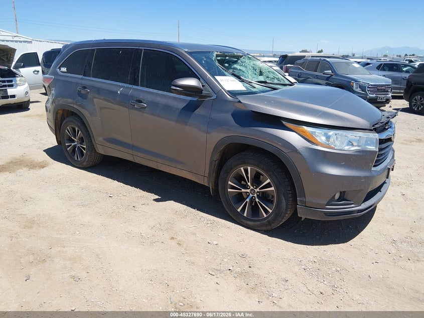 2016 TOYOTA HIGHLANDER XLE V6 | 5TDJKRFHXGS295342 | UPCARS