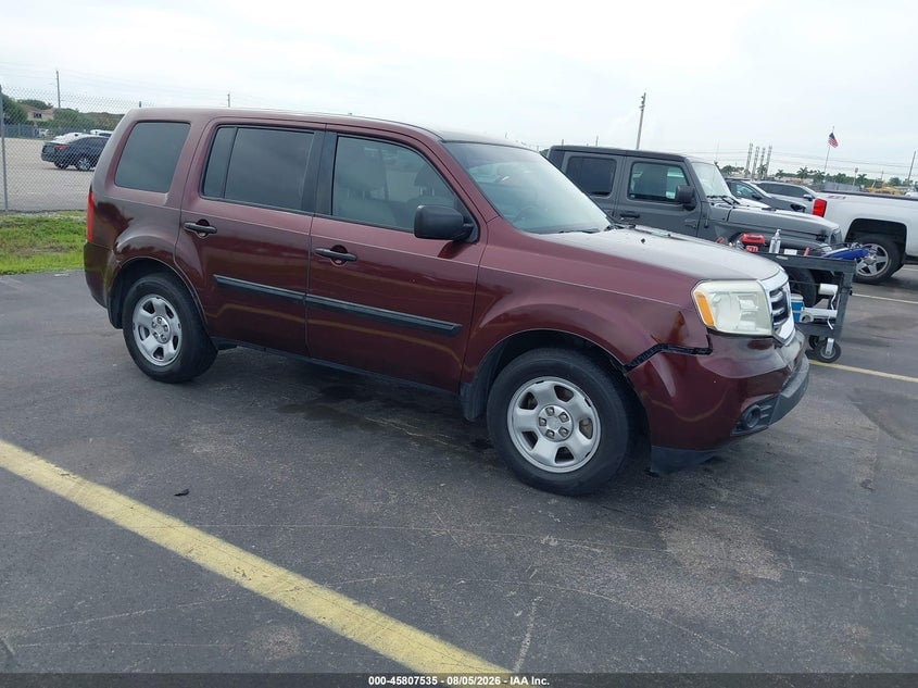 2013 HONDA PILOT LX | 5FNYF3H29DB037306 | UPCARS