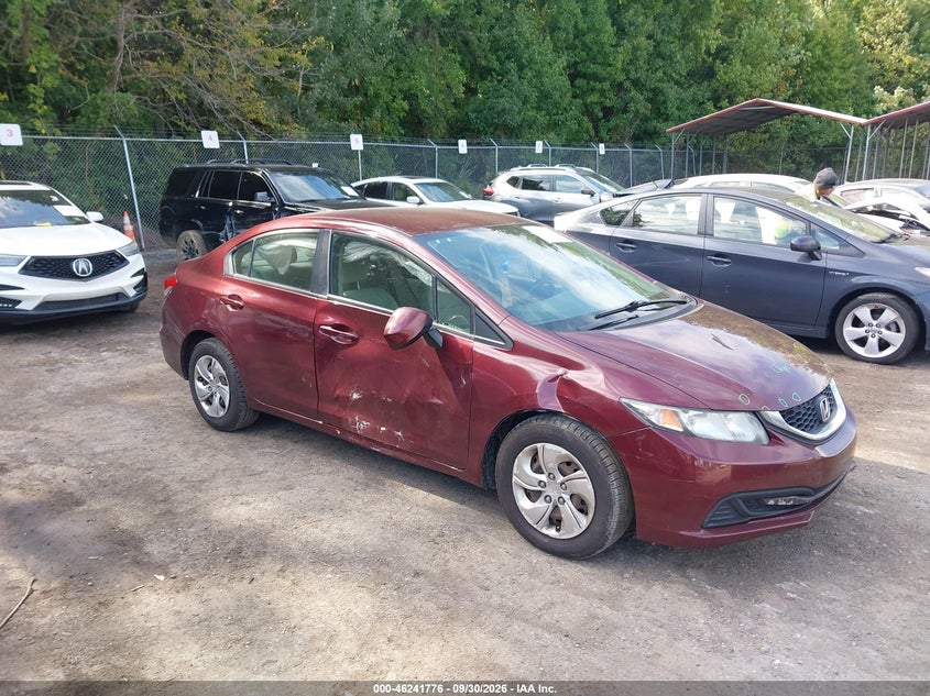 2013 HONDA CIVIC LX | 2HGFB2F56DH525795 | UPCARS