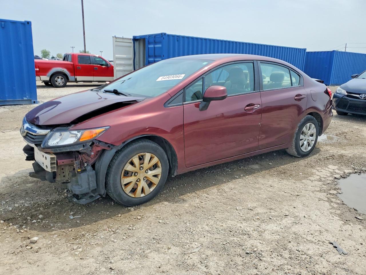 2012 HONDA CIVIC LX | 19XFB2F5XCE043825 | UPCARS