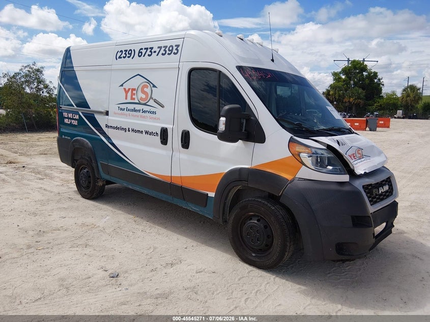 2019 RAM PROMASTER 1500 HIGH ROOF 136 WB | 3C6TRVBG5KE550077 | UPCARS