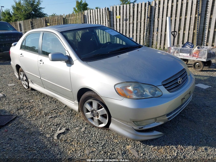 2003 TOYOTA COROLLA S | 2T1BR38E33C163543 | UPCARS