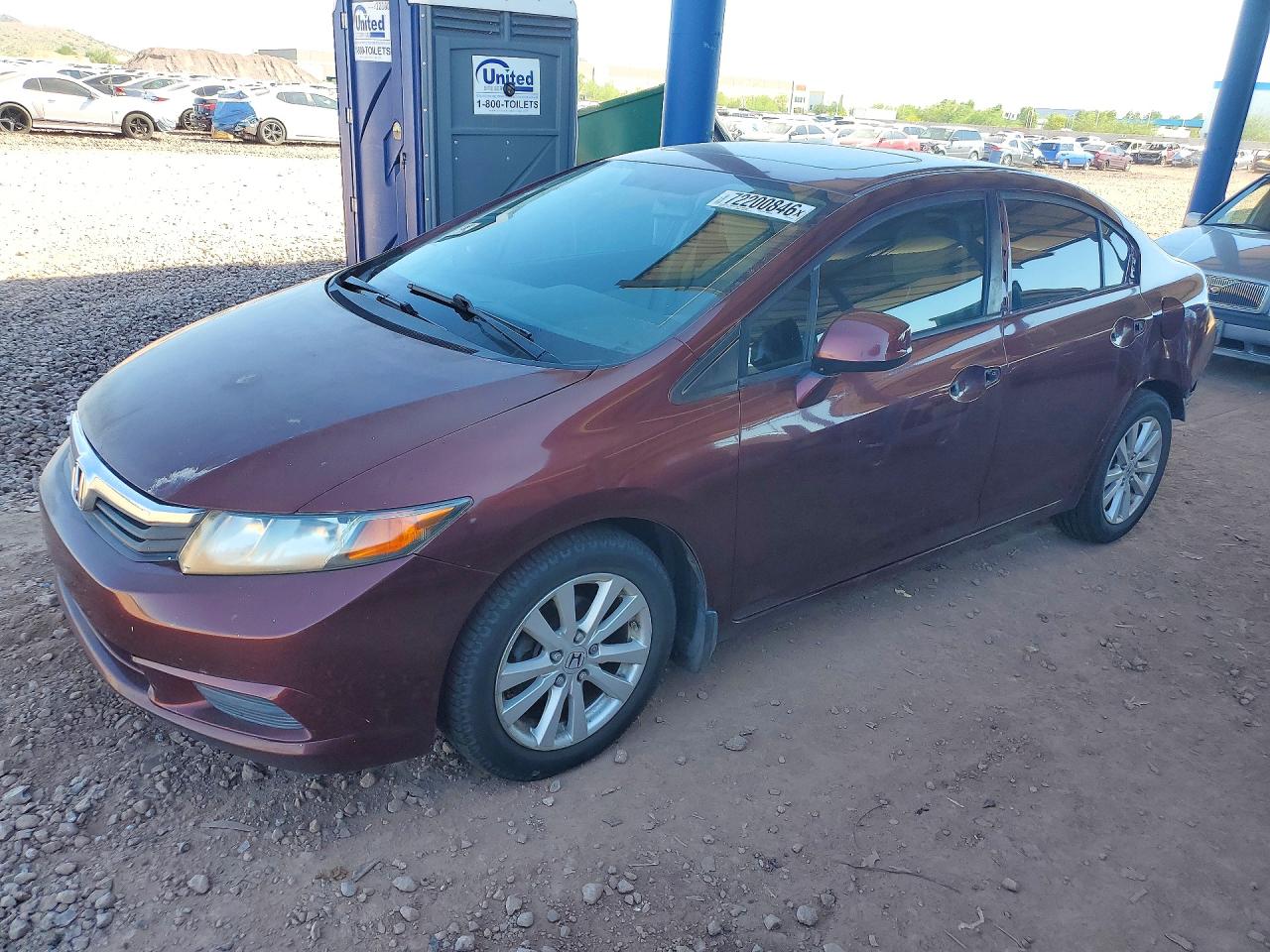 2012 HONDA CIVIC EX | 19XFB2F85CE301534 | UPCARS