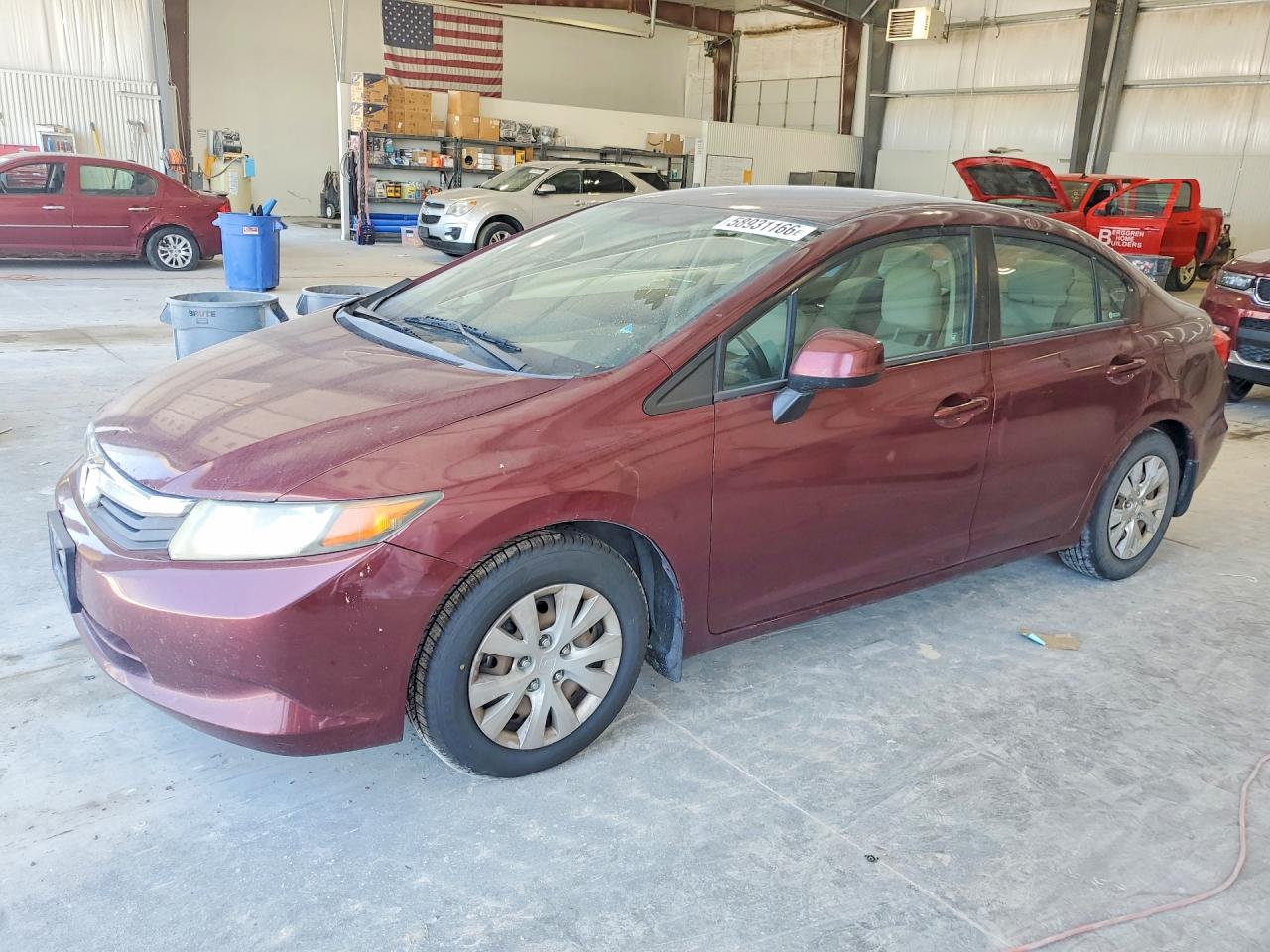 2012 HONDA CIVIC LX | 2HGFB2F58CH590386 | UPCARS