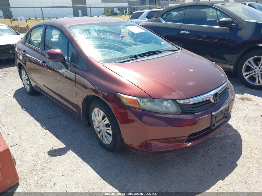 2012 HONDA CIVIC LX | 19XFB2F56CE105110 | UPCARS