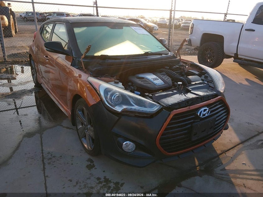 2013 HYUNDAI VELOSTER TURBO W/BLACK | KMHTC6AE5DU174383 | UPCARS