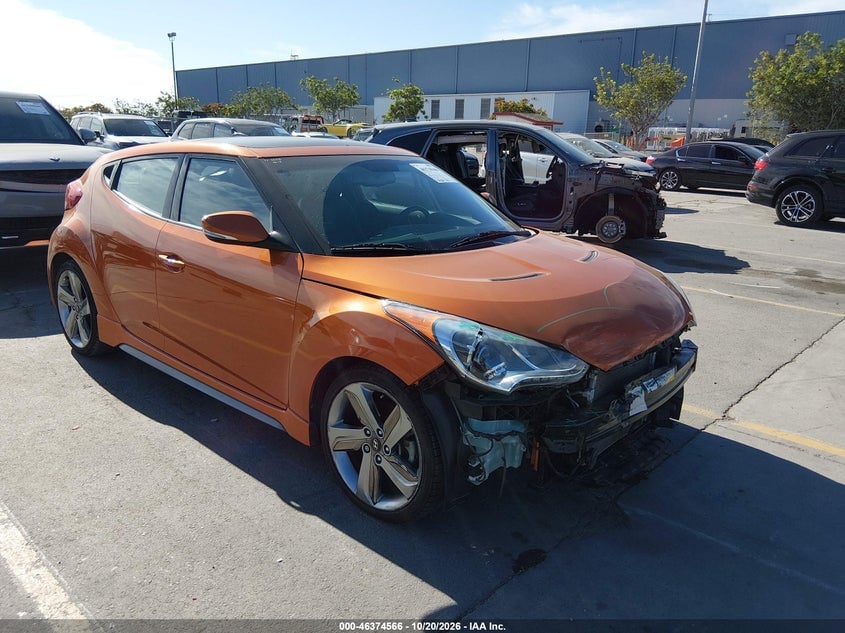 2013 HYUNDAI VELOSTER TURBO W/BLACK | KMHTC6AE2DU117624 | UPCARS