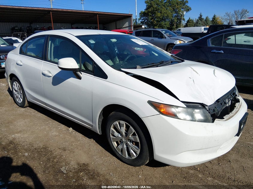 2012 HONDA CIVIC LX | 19XFB2F51CE016044 | UPCARS