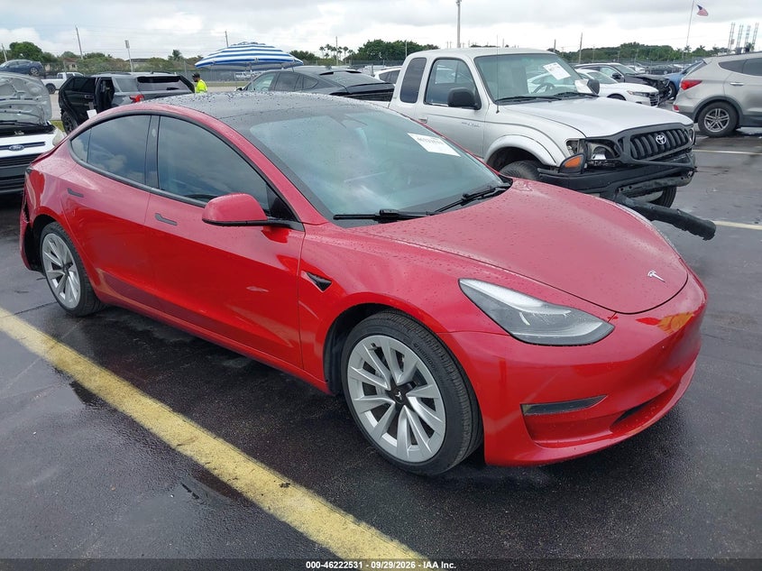 2022 TESLA MODEL 3 REAR-WHEEL DRIVE | 5YJ3E1EA7NF371302 | UPCARS