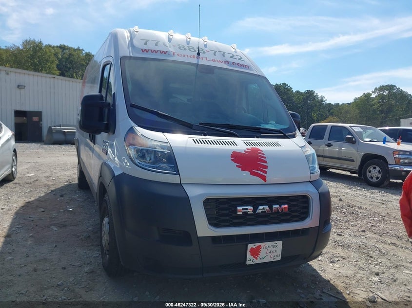 2019 RAM PROMASTER 3500 HIGH ROOF 159 WB | 3C6URVHG3KE510012 | UPCARS