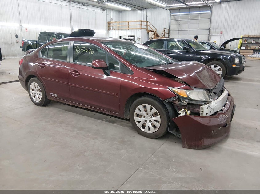 2012 HONDA CIVIC LX | 19XFB2F55CE108886 | UPCARS