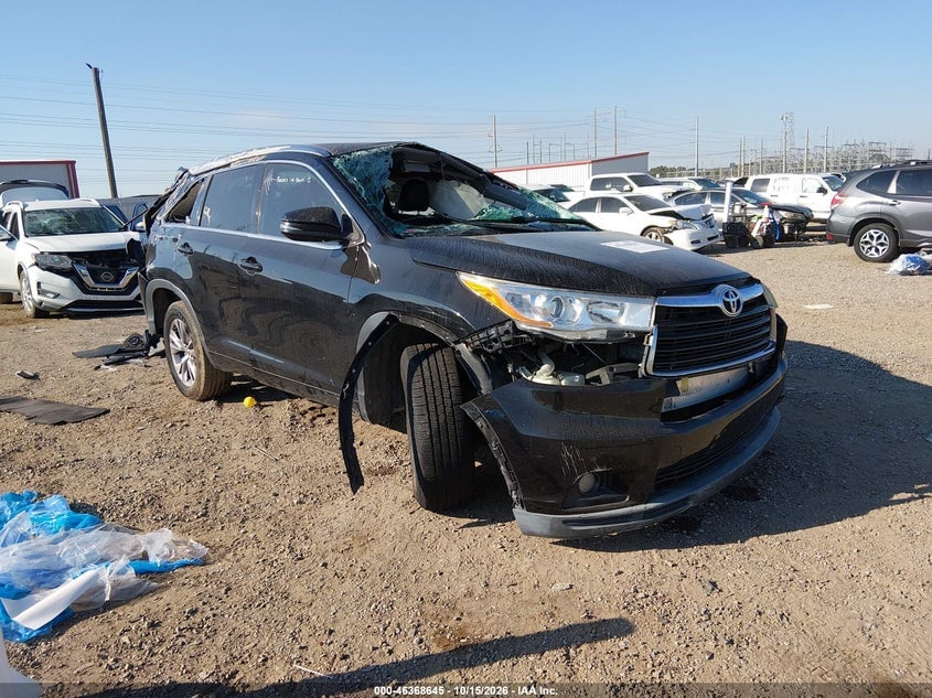 2015 TOYOTA HIGHLANDER XLE V6 | 5TDKKRFH5FS092927 | UPCARS